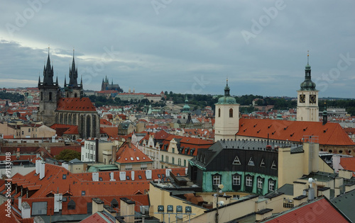 View of Prague in overcast day