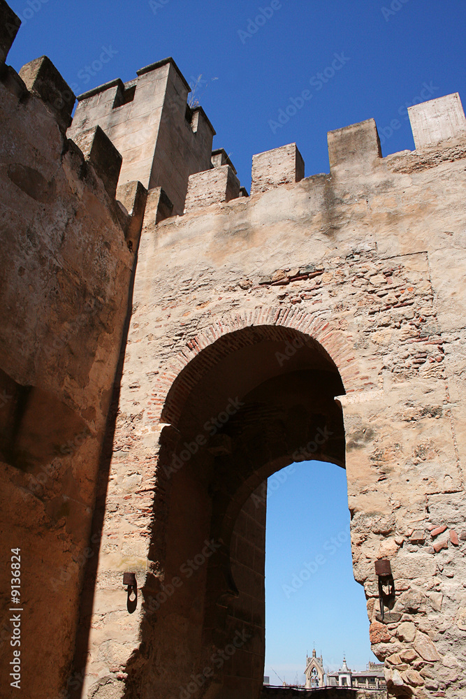 puerta del capitel. muralla arabe de badajoz
