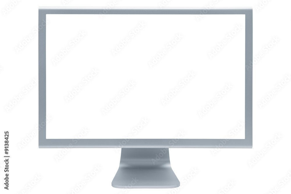 The modern and thin display on a white background The modern and thin display on a white background