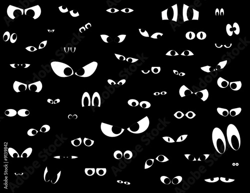 Over fifty different shapes of eyes in the dark