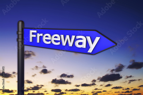 3d concept illustration sign of freeway