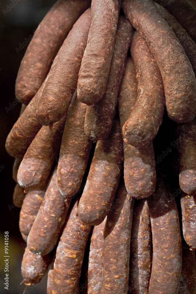 sausages hanging