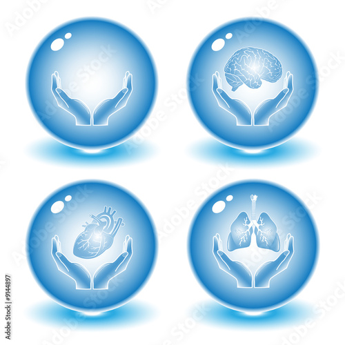 Vector medical icons. Blue set. Simply change.