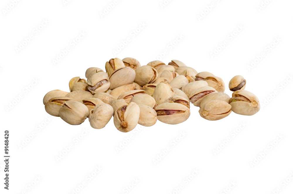 Lots of pistachio isolated on white Lots of pistachio isolated on white