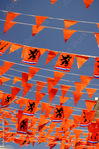 Orange flags supporting Dutch team