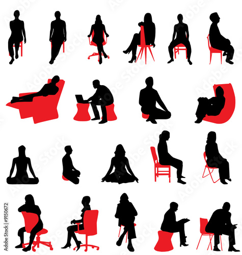 people silhouettes sitting