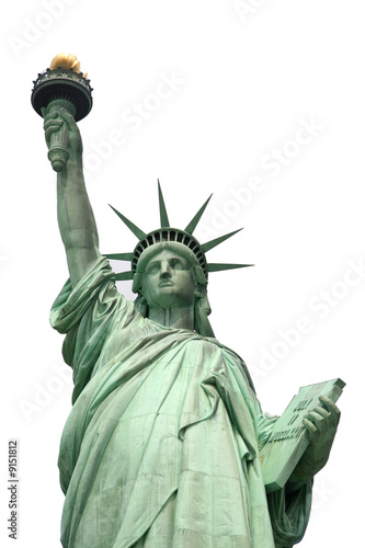 Statue of Liberty, New York, isolated on white © Leenvdb