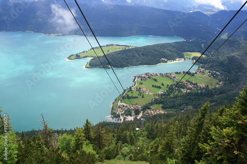 Blick vom Herzogstand auf den Walchensee photo