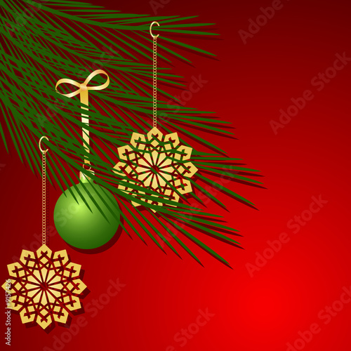 christmas baubles vector background
