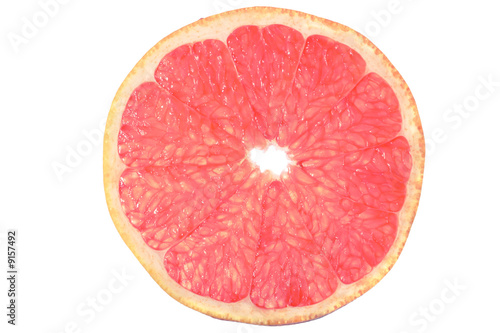 Ring of grapefruit  isolated on white background