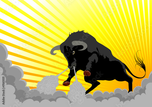 very aggressive bull