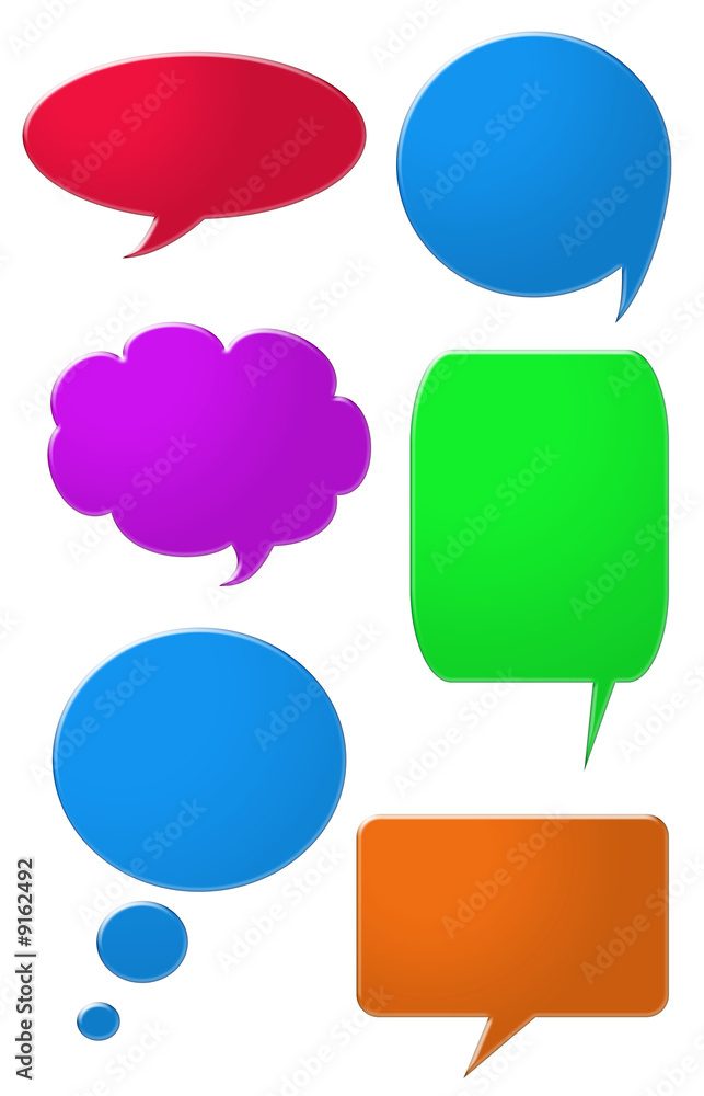 Word and Thought Bubbles isolated on a white background Word and Thought Bubbles isolated on a white background