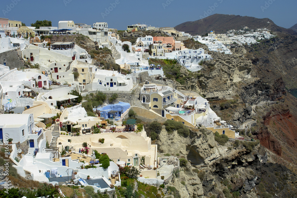 view of Oia at the greek island of Santorini