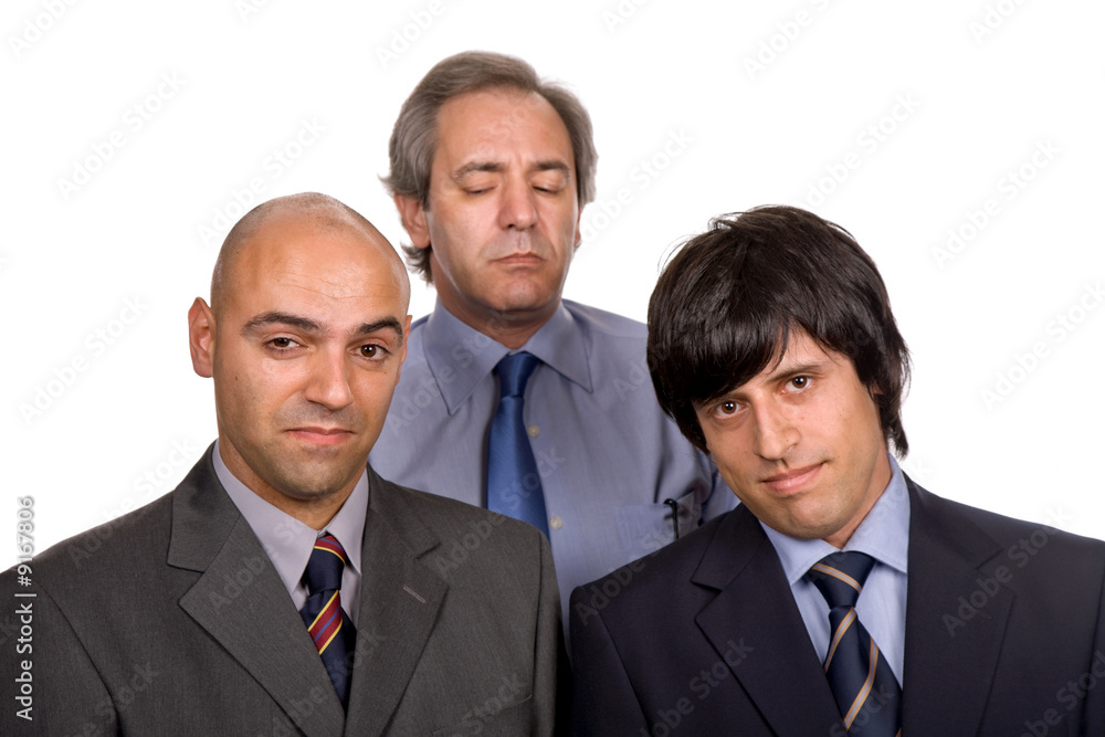 three business man isolated on white background three business man isolated on white background