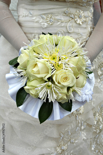 Wedding bouquet from white roses