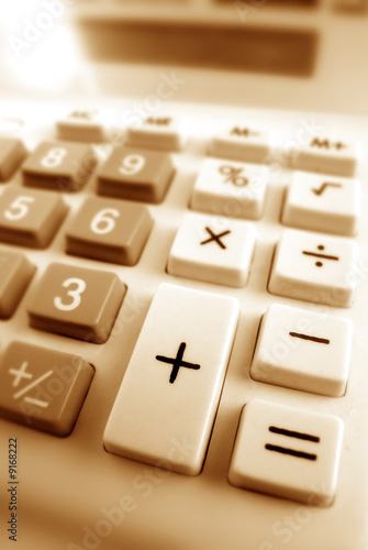 Close up of Calculator keypad