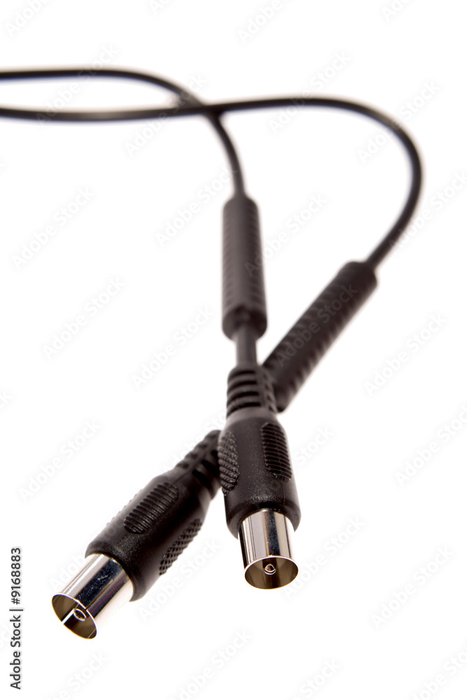 Plugs and cable on white background Plugs and cable on white background