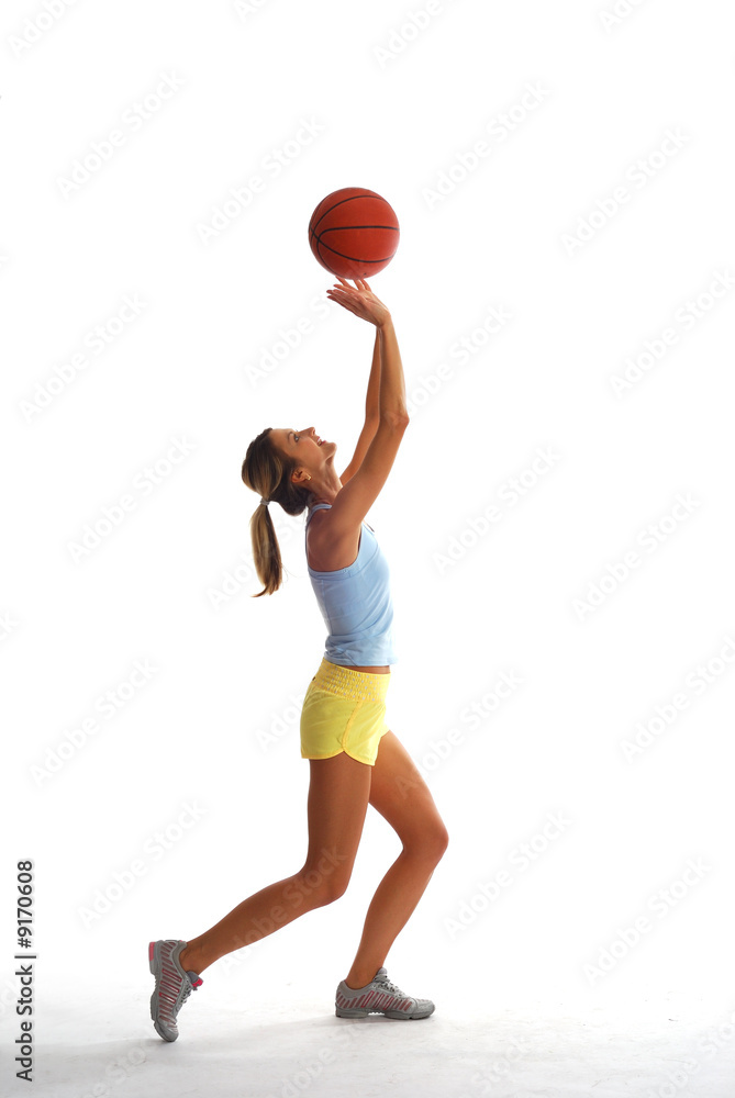 Sport girl with basket ball