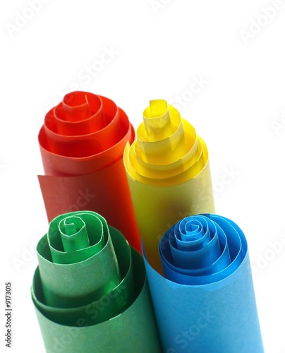 Colorful paper rolls