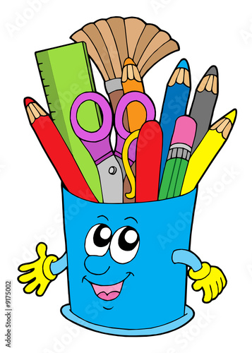Cute cup with crayons