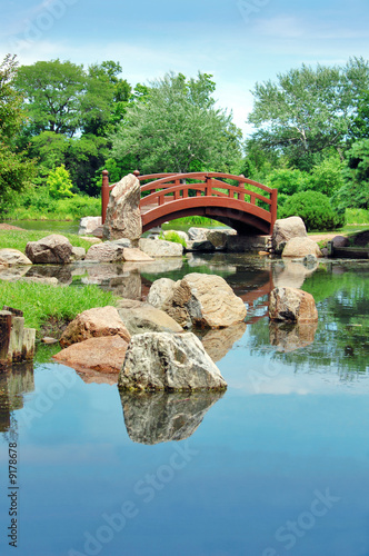Japanese bridge, Osaka Garden located in Jackson Park, Chicago