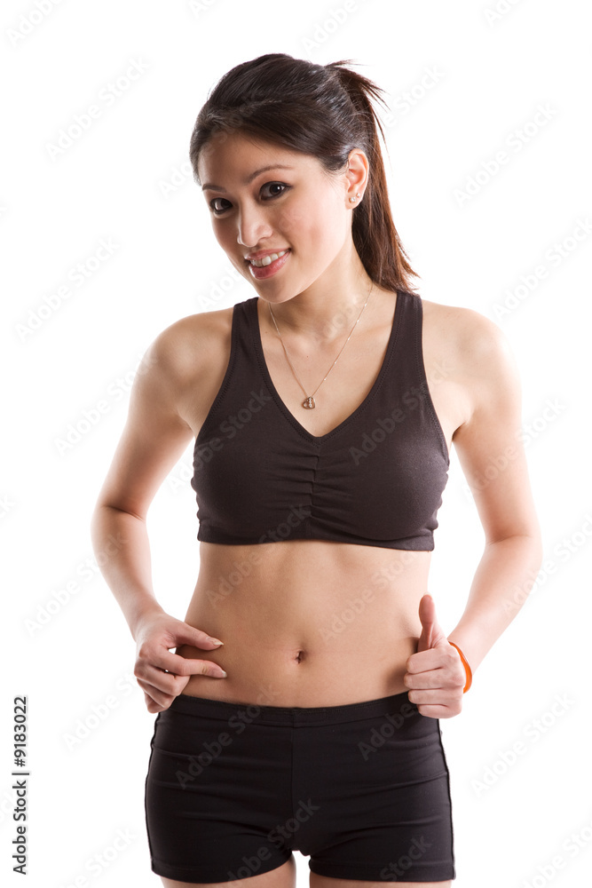 Asian Women and Their Body Shape with Waist Measurements Stock