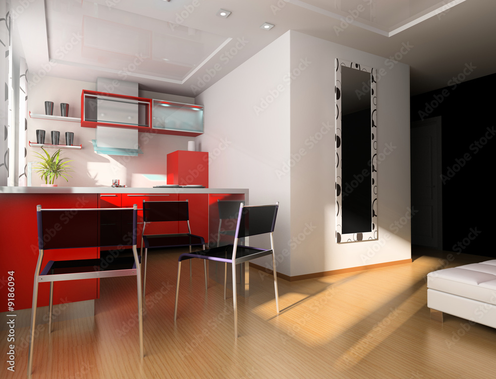 eaten zone in modern home 3d image eaten zone in modern home 3d image