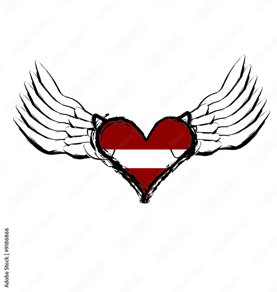 Obraz premium A grungy sketched heart design vector