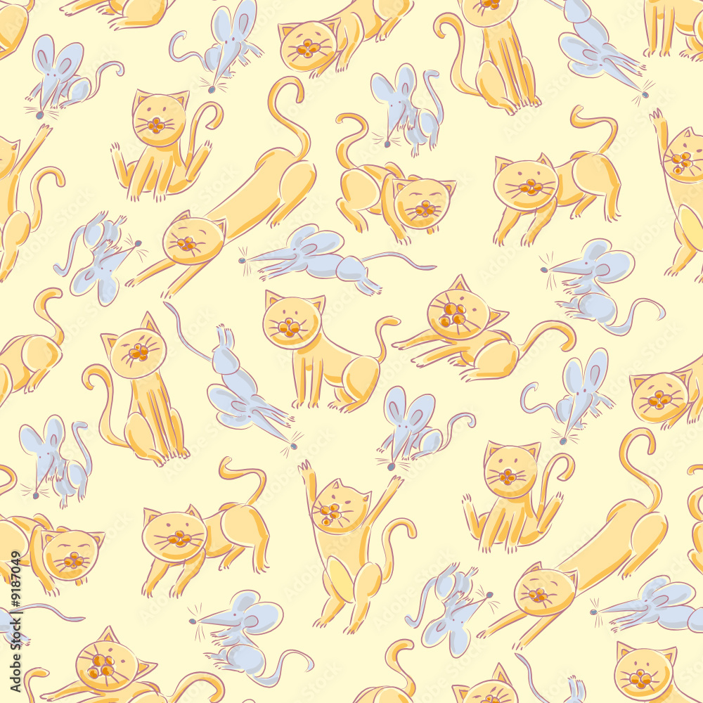 Cats and mice stay together. Cats and mice stay together.