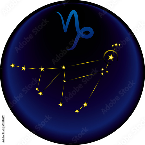 Capricorn constellation plus the Capricorn astrological sign