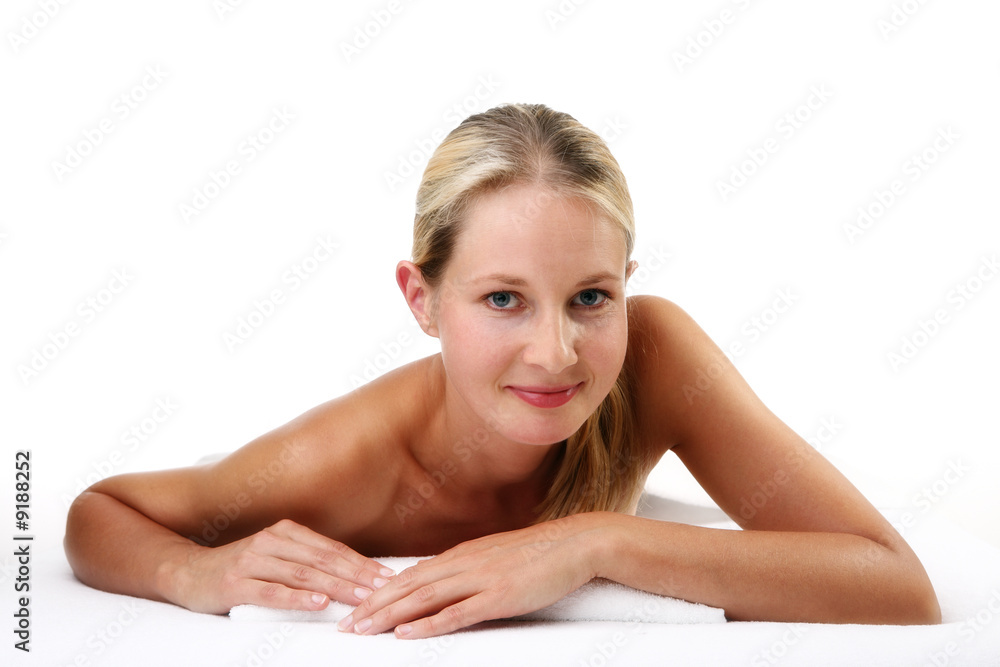 Young woman relaxing in spa center Young woman relaxing in spa center
