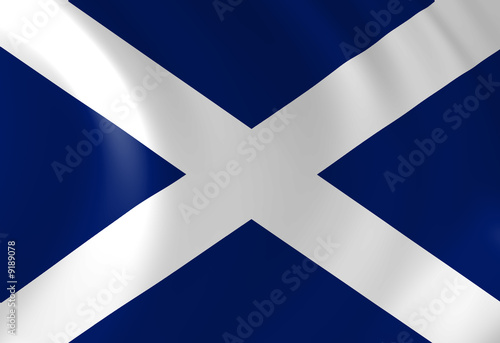Scottish flag waving in the wind