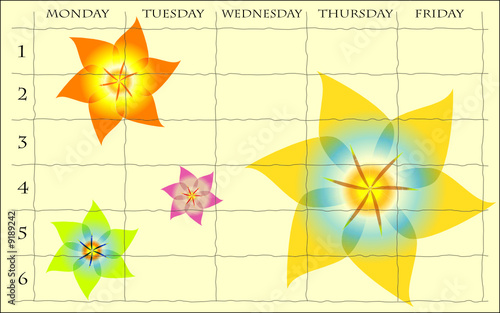 school scheduler with flowers