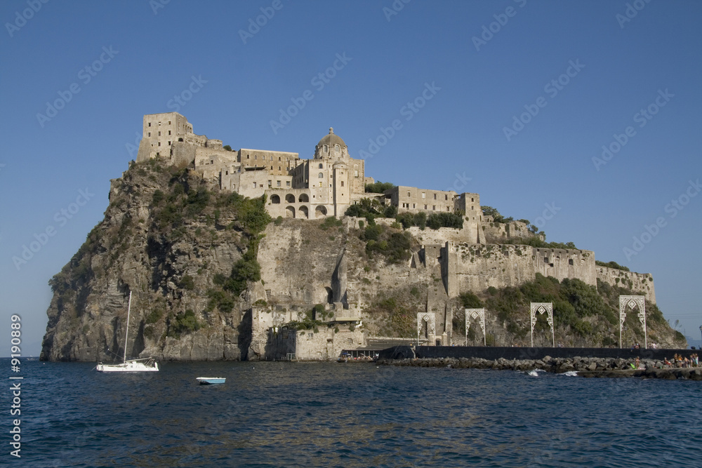 Italy. Campania. Ischia Island. Fortress Castello Aragonese.