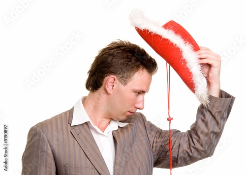 Quadro su tela fop with red hat on a white background