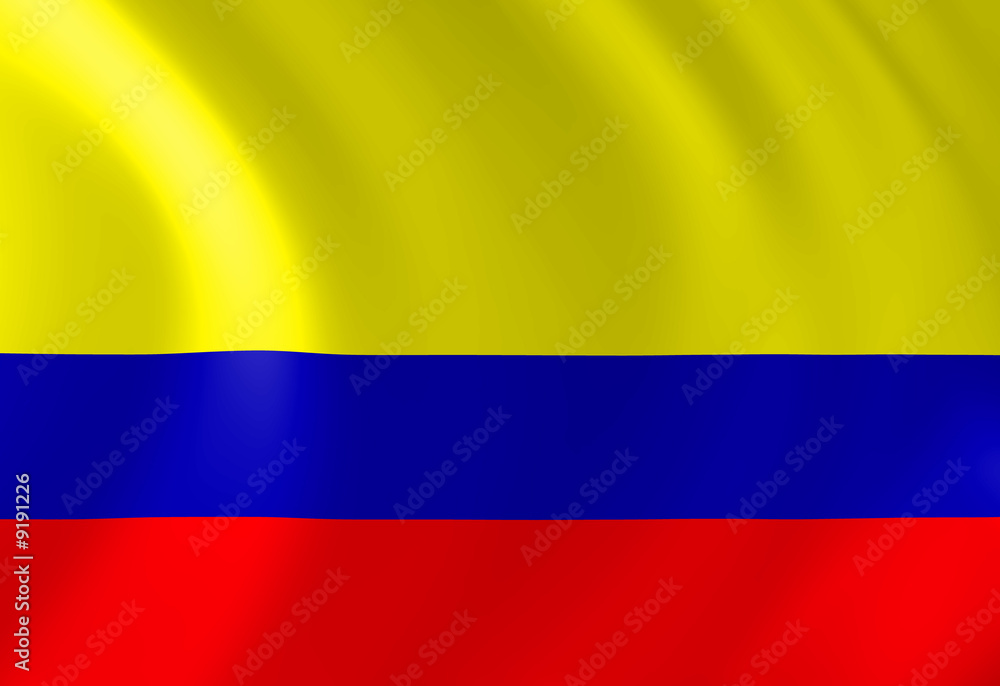 Fototapeta premium Colombian flag waving in the wind