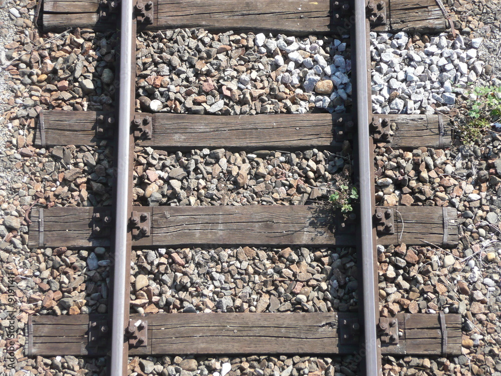Eisenbahnschiene von oben Stock Photo | Adobe Stock