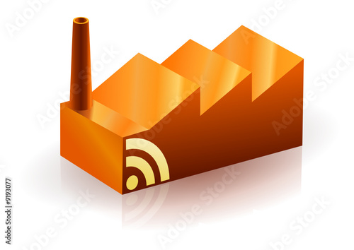 Usine orange et flux RSS (reflet)