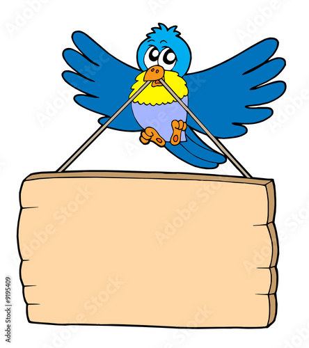 Bird with sign