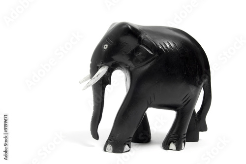 wooden toy elephant, isolated on white © Nubephoto