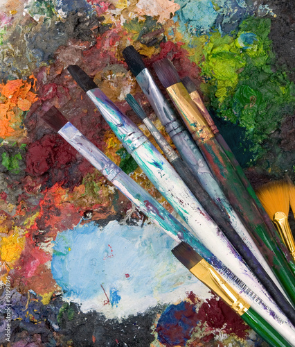 a selection of art paint brushes