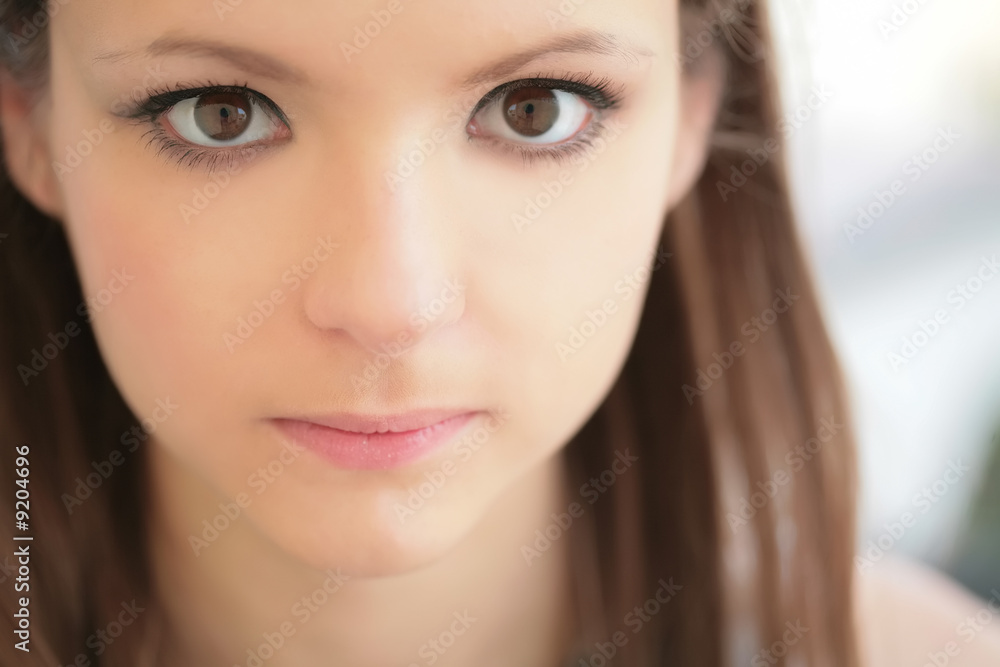 closeup portrait of the young girl with magnetic glance closeup portrait of the young girl with magnetic glance
