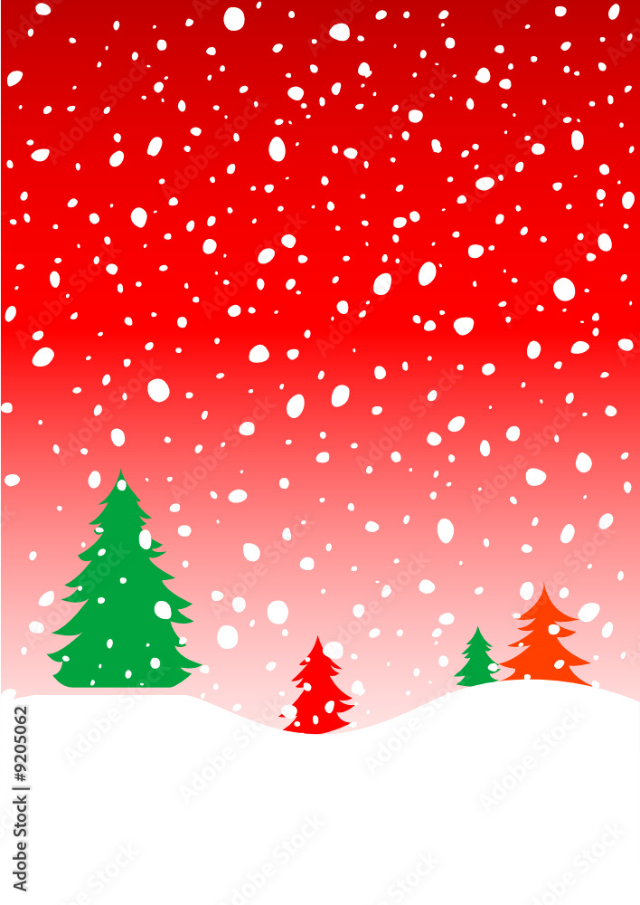 Nevicata di Natale sfondo rosso Nevicata di Natale sfondo rosso