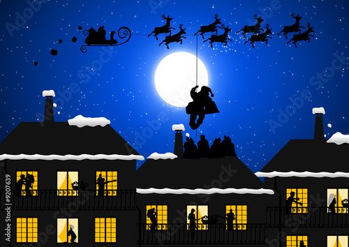 Santa Claus in the Christmas night