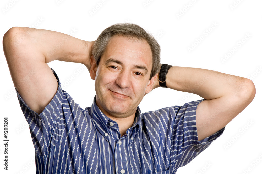 mature casual man portrait, isolated on white mature casual man portrait, isolated on white