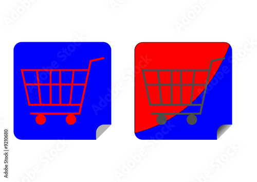 shopping cart, label