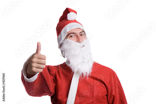 happy santa claus isolated on white background