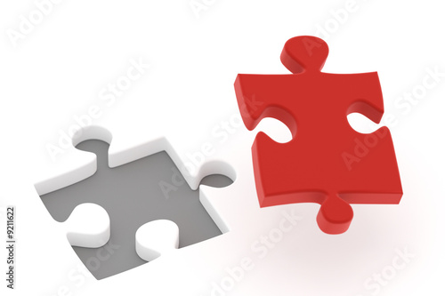 Colorful puzzle pieces isolated ower a white background.