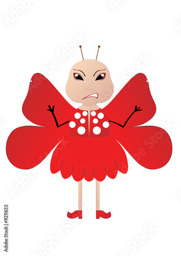 The red butterfly with a malicious look