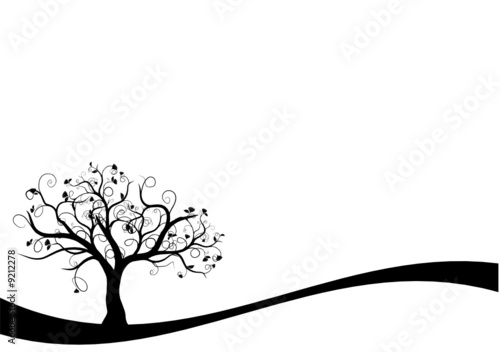 vecteur série - Arbre vectoriel noir sur un fond blanc